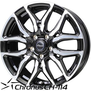 HOT STUFF �z�b�g�X�^�b�t Chronus�i�N���m�X�jCH-114 17x7.0 +48 5H/114.3 BK/P�i�u���b�N�|���b�V���j x4�{