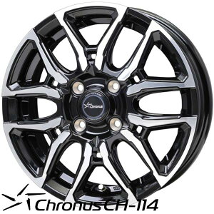 HOT STUFF �z�b�g�X�^�b�t Chronus�i�N���m�X�jCH-114 14x4.5 +45 4H/100 BK/P�i�u���b�N�|���b�V���j x4�{