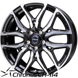 HOT STUFF �z�b�g�X�^�b�t Chronus�i�N���m�X�jCH-114 19x7.0 +48 5H/114.3 BK/P�i�u���b�N�|���b�V���j x4�{