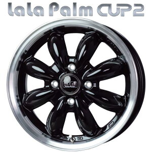 ��New�� LaLaPalm Cup2�y�����p�[�� �J�b�v2�z14x4.5 �{45 4H/100 �s�A�m�u���b�N/�����|���b�V���iBK/����P�jx4�{�Z�b�g