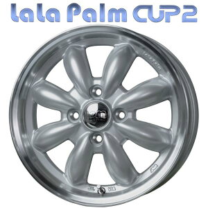 ��New�� LaLaPalm Cup2�y�����p�[�� �J�b�v2�z14x4.5 �{45 4H/100 �v���`�i�V���o�[/�����|���b�V���iSIL/����P�jx4�{�Z�b�g