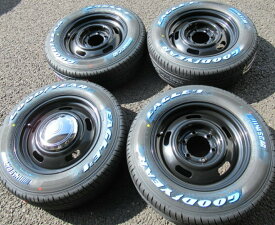 ★数量限定★COLIN コーリン【OLDCOUNTRY】オールドカントリー（スチール）16x7.0 ＋40 6H/139.7 ブラック（BK) x4 本 ※GOODYEAR EAGLE＃1 NASCAR ナスカー 215/65R16 109/107C LT規格 ホワイトレタータイヤ