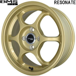 森田システム BMS【ビーエムエス】RESONATE(レソネイト)15x6.5 +40 4H/100 ゴールド(GD)x4本