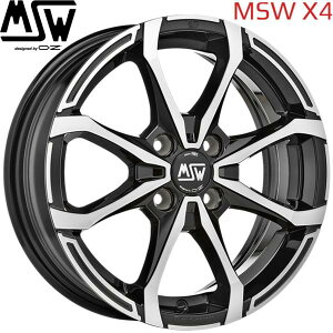 OZ【MSW X4】ルノー(AHH) トゥインゴ専用 F.15x5.0 +38 R.15x5.5 +36 4H/100 グロスブラックポリッシュ(GBP)x計4本
