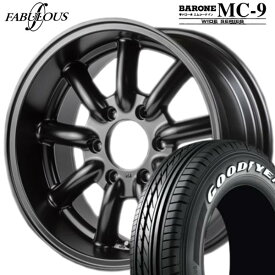 ★数量限定★ファブレス【ヴァローネ】MC-9 17x8.5 +19 6H/139.7 セミグロスブラック x4本 ※NASCAR PLUS（ナスカープラス）ホワイトレター 215/60R17