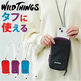 ネックポーチメンズ 楽天 小物入れ ミニポーチ ポーチ WILDTHINGS ワイルドシングス メンズ レディース スマホ カード収納 マルチポーチ ファスナーポケット 首掛け 首かけ おしゃれ ストラップ付 ひも付き キャンプ 男女兼用 ファッション小物