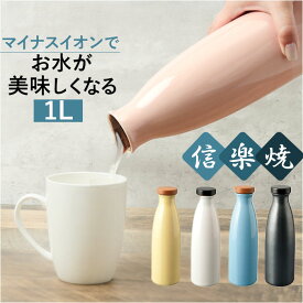 ピッチャー 水差し 楽天 1リットル イオンボトル ラジウムボトル 陶器 ボトル Hangout ハングアウト 冷水筒 冷水ポット 信楽焼 おしゃれ Ion bottle Candy 1000ml 水道水 おいしい まろやか おいしい水 キッチン用品 台所用品