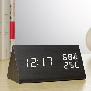 デジタル時計 おしゃれ 置き時計 楽天 アラーム 複数 設定 時計 置時計 めざまし時計 目覚まし時計 デジタル 温度 湿度 カレンダー シンプル 木目調 寝室 ベッドルーム リビング ベッドサイ