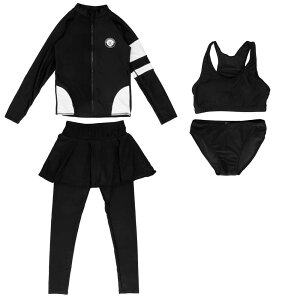 水着 レディース 4点セット 楽天 ショートパンツ ラッシュガード レギンス 長袖 フィットネス水着 ママ水着 スイムウエア スポーツウェア セパレート 体型カバー 4点 セット 吸汗 速乾 大人