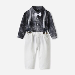 ベビー フォーマル 男の子 長袖 楽天 シャツ 蝶ネクタイ リボン セット 上下セット パンツ ズボン ベビー服 赤ちゃん キッズ サスペンダー ズボン吊り パンツセット 子供服 発表会 かっこい
