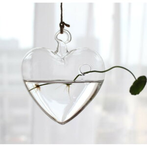 吊り下げ 花瓶 楽天 花びん 花器 フラワーベース ガラス 一輪挿し 壁掛け ハンギング コンパクト 小さめ 透明 クリア 涼しげ 天井 窓 リビング インテリア 水耕栽培 生花 造花 おしゃれ オシ