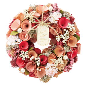 ナチュラルリース M 楽天 プリザーブドフラワー 造花 お花 フラワーアレンジメント リース フラワーギフト 箱入り 年中 オールシーズン 玄関 おしゃれ オシャレ リビング 可愛い かわいい イ