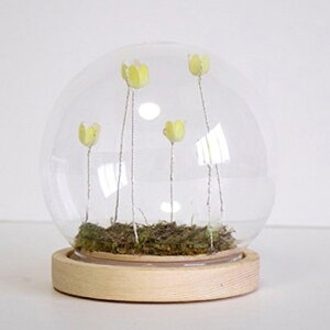 ガラスドーム フラワー 楽天 オブジェ LED ガラス ドーム お花 チューリップ ガラスボールS 置き物 置物 おしゃれ かわいい オシャレ 可愛い LUMO ルーモ LEDイルミネーション インテリアライト
