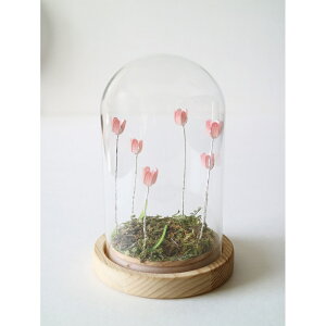 ガラスドーム フラワー 楽天 オブジェ LED ガラス ドーム お花 チューリップ ガラスドームS 置き物 置物 おしゃれ かわいい オシャレ 可愛い LUMO ルーモ LEDイルミネーション インテリアライト