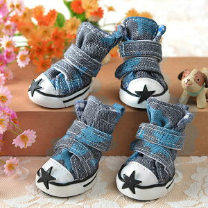 犬 くつ 楽天 小型犬 シューズ スニーカー 靴 ドッグ いぬ 中型犬 汚れ防止 足裏 肉球保護 ペット 4ピース レッド グリーン ブルー×ブラック パープル×オレンジ ペットグッズ h0128