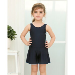 スクール水着 女の子 楽天 スカート ショートパンツ 一体型 オールインワン 控えめ パイピング ワンピース キッズ 水着 一体型 ワンピース型水着 ネームタグ 紛失防止 伸縮性 裏地付き 裏地