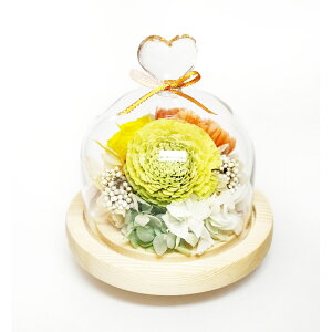 お供え プリザーブドフラワー ガラスドーム 楽天 供え花 供養 仏花 ハート アレンジメント 献花 ドームタイプ ドーム プリザ 長持ち 飾り かわいい 仏壇用 お盆 進物 法要