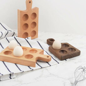 エッグホルダー 木製 無垢材 天然木 持ち手 取手付き たまごトレー エッグスタンド 卵置き 卵トレー たまごトレイ エッグカップ たまご用 お皿 たまご 卵 タマゴ ゆで卵 収納 おしゃれ かわいい 北欧 お菓子作り アウトドア