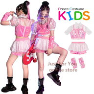 ★ ピンク キッズダンス衣装 躍動感いっぱい キラキラ スパンコール衣装 女の子 キッズ タンク キュロッ…