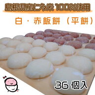 特別な 一升餅 小分けタイプ　完全無添加　【仁多米餅 白・赤飯餅（平餅各18個入り）】　サステナブル商…