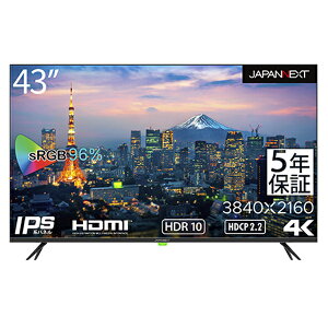 JAPANNEXT WplNXg PCj^[ JN-HDR432IPS4K-H5 43^ 4K(3840×2160j /Ch