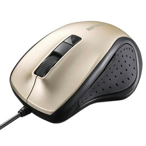 �o�b�t�@���[ BUFFALO �L��BlueLED���w���}�E�X �É�/5�{�^��/DPI�؂�ւ��{�^���^�C�v BSMBU300GD �S�[���h