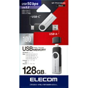 �G���R�� USB������ �u���b�N MF-TPC3128GBK 128GB /USB TypeA�{USB TypeC /USB3.2 /��]��
