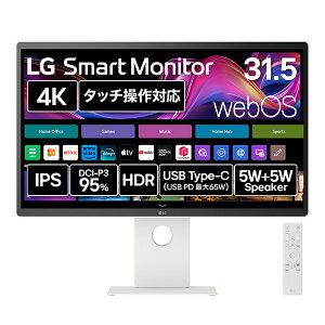 LG�G���N�g���j�N�X PC���j�^�[ LG Smart Monitor �z���C�g 32U880SA-W 31.5�^ 4K(3840×2160�j ���C�h 60Hz USB-C�Ή�