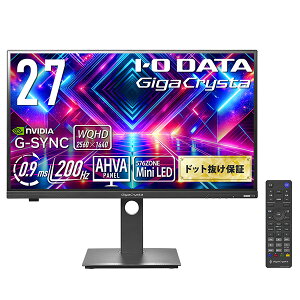 �A�C�E�I�[�E�f�[�^ �Q�[�~���O���j�^�[ LCD-GDQ271JLAQ �u���b�N Mini LED�̗p 200Hz��WQHD�Ή��L�F��27�^�Q�[�~���O���j�^�[ GigaCrysta