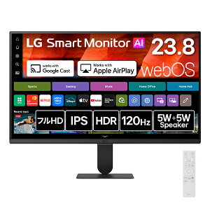 LG�G���N�g���j�N�X 23.8�^ �X�}�[�g���j�^�[ LG Smart Monitor AI 24U511SB-B �t��HD(1920×1080) �t���f�B�X�v���C