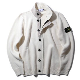 ストーンアイランド STONE ISLAND ニットカーディガン 5100047 V0093 オフホワイト ボタン付きニットジャンパー メンズ ブランド 2025AW 2025年秋冬[030430]