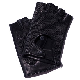 【10%OFF】MEROLA メローラ カットオフ ドライビンググローブ U190 ナッパレザー ブラック メンズ 指なし 本革 イタリア製 半指 手袋 フィンガーレス[030410]