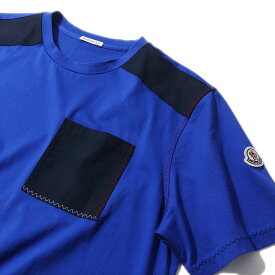 モンクレール Tシャツ 8C00045 771ブルー MONCLER ブランド ギフト 半袖 大きいサイズ メンズ[0304]
