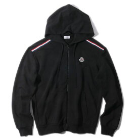 【決算SALE】モンクレール スウェットジップアップパーカー 8G00047 999ブラック MONCLER 大きいサイズ メンズ[0304]