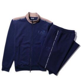 【50％割引】EA7 スウェット セットアップ 6DPM04 PJZZZ 1576ネイビー エンポリオ アルマーニ メンズ 上下 ジャージ イーエーセブン トラックスーツ 大きいサイズ TRAIN LOGO SERIES [[090450]
