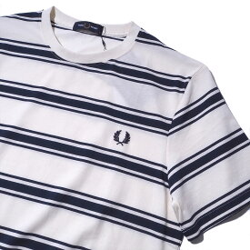 フレッドペリー ファインストライプTシャツ M9851 ECRU FRED PERRY メンズ 2025年春夏[030420]