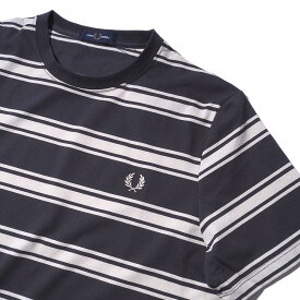 フレッドペリー ファインストライプTシャツ M9851 Anchor Grey FRED PERRY メンズ 2025年春夏[030420]