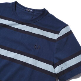 フレッドペリー ボールドストライプTシャツ M9852 Tennis Blue FRED PERRY メンズ 2025年春夏[030420]