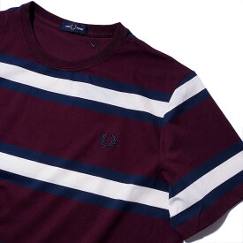 フレッドペリー ボールドストライプTシャツ M9852 Oxblood FRED PERRY メンズ 2025年春夏[030420]
