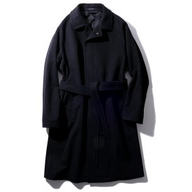 タリアトーレ カシミヤ混 コート SALOMON 350001U [ブラック] ベルテッド バルカラー イタリア製 TAGLIATORE メンズ 大人 ビジネス ブランド アンコン カジュアル 2025AW 2025年秋冬新作[030430]