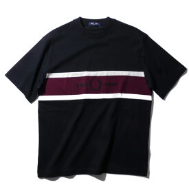 フレッドペリー エンブロイダリーパネルTシャツ M2405 102ブラック FRED PERRY メンズ 半袖 2026年春夏 2026SS