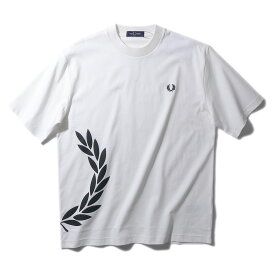 フレッドペリー テクスチャードローレルリースTシャツ M2440 129ホワイト FRED PERRY メンズ 半袖 2026年春夏 2026SS