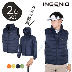 【5%オフ★クーポン】【50%OFF】ダウンベスト 中綿ベスト ウインドシェル付き INGENIO ウィンドジャケット ダウンベスト ゴルフ ウインドシェル 軽い ベスト メンズ 中綿 暖かい 撥水 スポーツ フード付き レディース アウトドア 軽量 ジャケット