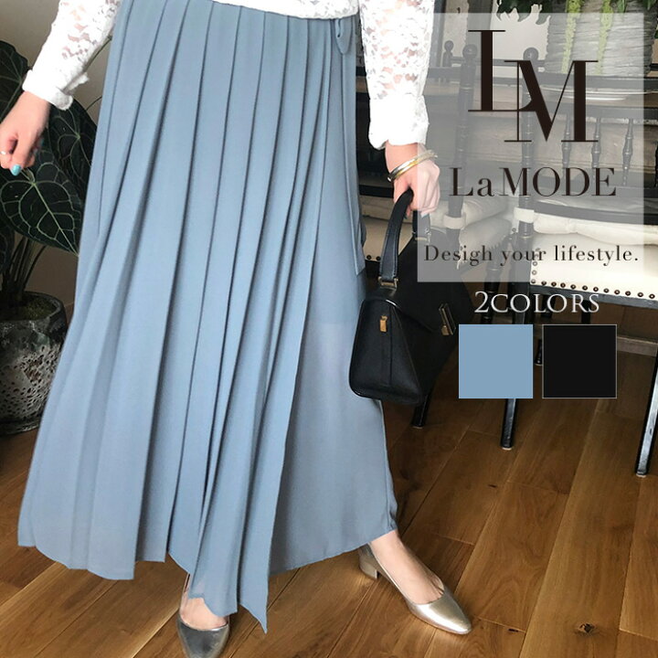 楽天市場 ワイドパンツ レディース きれいめ ゆったり 夏 ワイド ボトム ボトムス スカート パンツ プリーツ 巻きスカート ラップパンツ シフォン フレア ロング 大きいサイズ 50 40 30 代 No 12 111 35 511 ｌａ ｍｏｄｅ