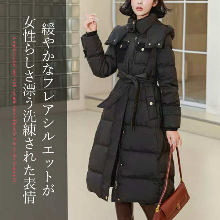 楽天市場】ダウンコート レディース ロング 着痩せ ダウン コート 