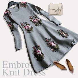 楽天市場 ニットワンピ 柄花 植物 レディースファッション の通販