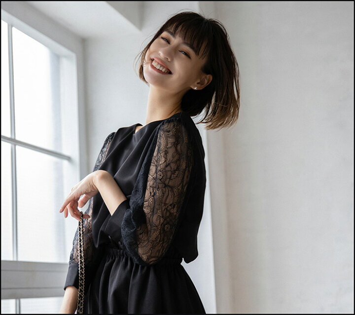 楽天市場 特別クーポン配布中 パーティードレス ロング丈 袖あり 七分袖 結婚式 大きいサイズ 夏 ワンピース レディース きれいめ レース ロング ミモレ フレア フォーマル オリジナル 50 40 30 代 No 12 684 送料無料 ｌａ ｍｏｄｅ