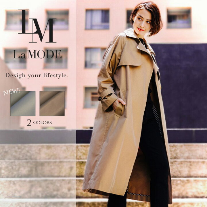 楽天市場 特別クーポン配布中 トレンチコート レディース ロング ロングコート トレンチ コート アウター 羽織り 秋 秋冬 オールシーズン オーバーサイズ 大きいサイズ S M L Xl 2xl 30 40 50 代 オリジナル No 12 72 19 送料無料 ｌａ ｍｏｄｅ