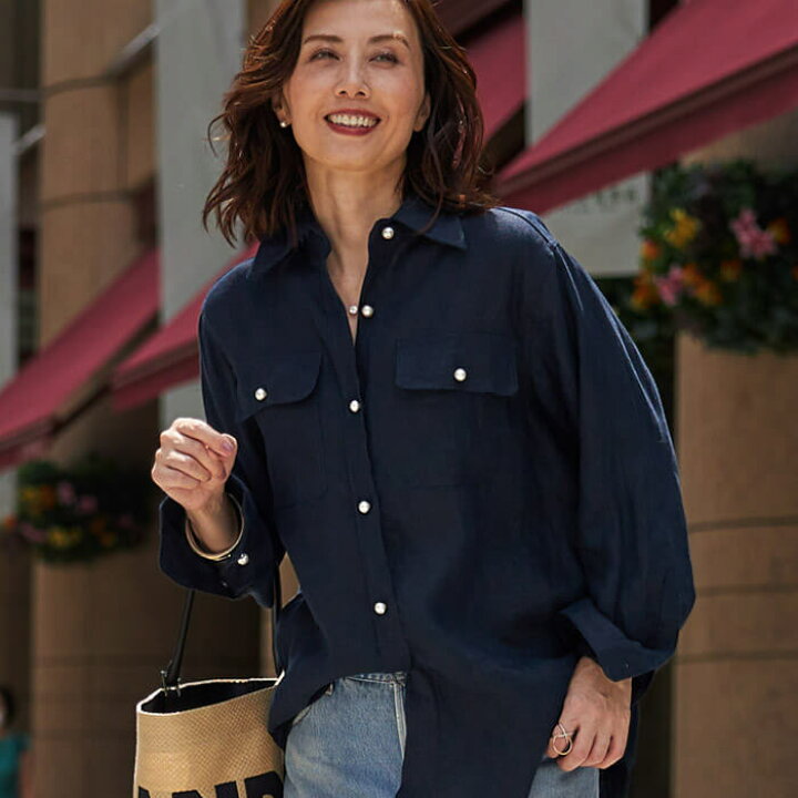 楽天市場】リネン シャツ レディース ブラウス リネンシャツ 白シャツ  