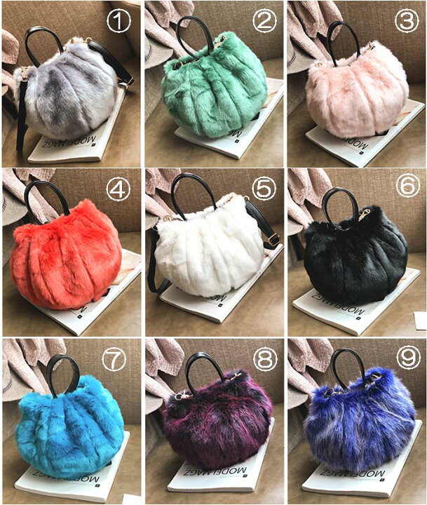 楽天市場】ファー バッグ 2WAY ハンドバッグ ショルダーバッグ ファー 
